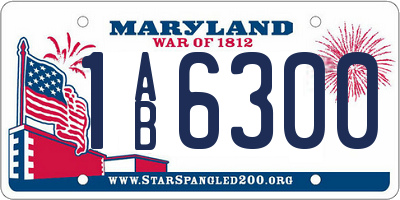 MD license plate 1AB6300