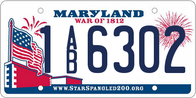 MD license plate 1AB6302