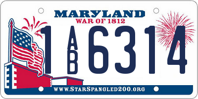 MD license plate 1AB6314
