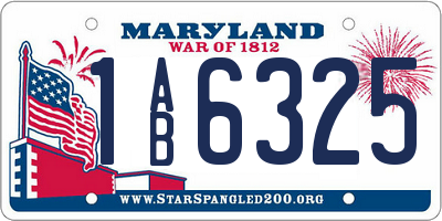 MD license plate 1AB6325