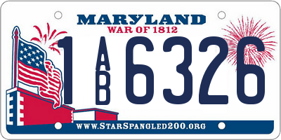 MD license plate 1AB6326