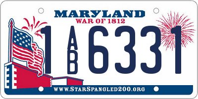 MD license plate 1AB6331