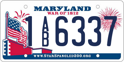 MD license plate 1AB6337