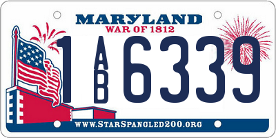 MD license plate 1AB6339