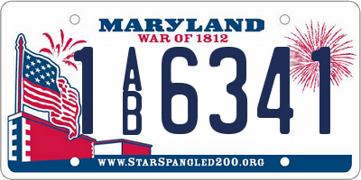 MD license plate 1AB6341