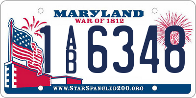 MD license plate 1AB6348