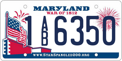 MD license plate 1AB6350