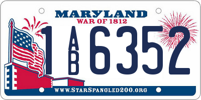 MD license plate 1AB6352