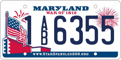 MD license plate 1AB6355