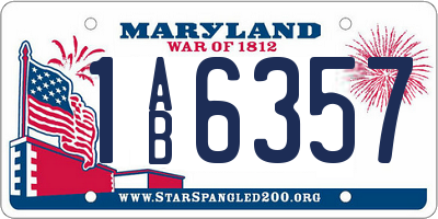 MD license plate 1AB6357