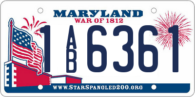 MD license plate 1AB6361