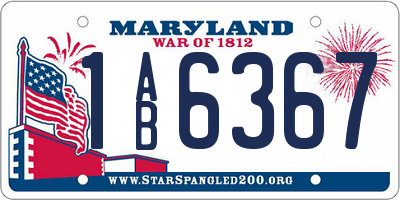 MD license plate 1AB6367
