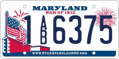 MD license plate 1AB6375