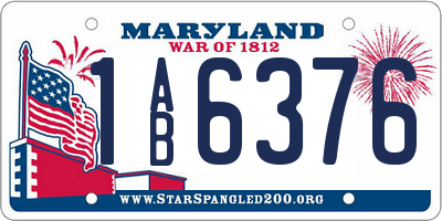 MD license plate 1AB6376