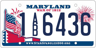 MD license plate 1AB6436