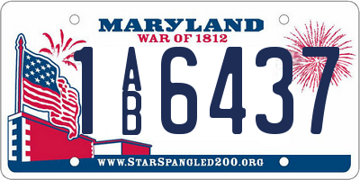 MD license plate 1AB6437