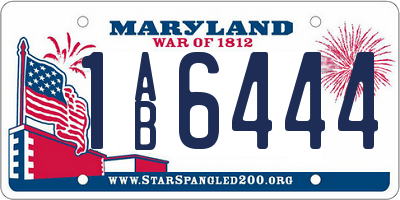 MD license plate 1AB6444