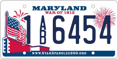 MD license plate 1AB6454