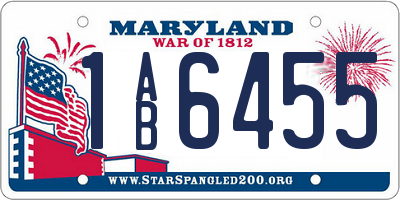 MD license plate 1AB6455