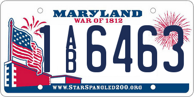 MD license plate 1AB6463