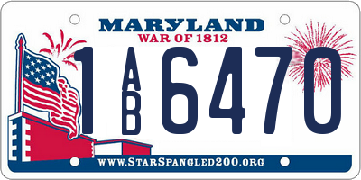 MD license plate 1AB6470