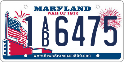 MD license plate 1AB6475