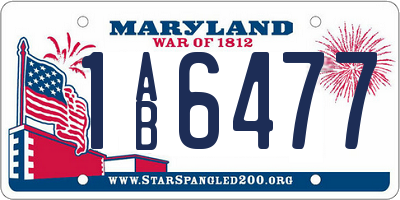 MD license plate 1AB6477