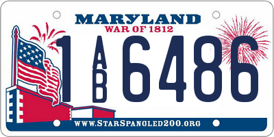 MD license plate 1AB6486