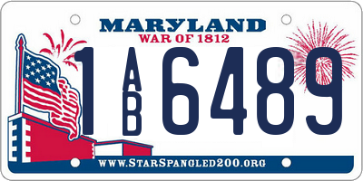 MD license plate 1AB6489