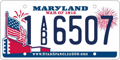 MD license plate 1AB6507