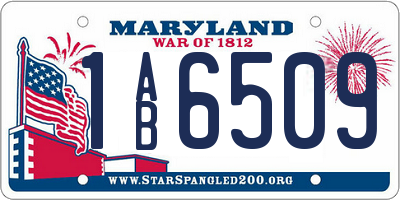 MD license plate 1AB6509