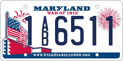 MD license plate 1AB6511