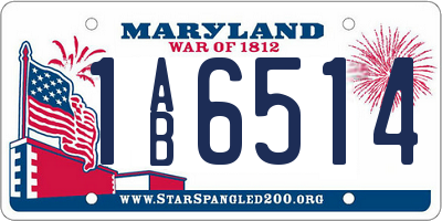 MD license plate 1AB6514