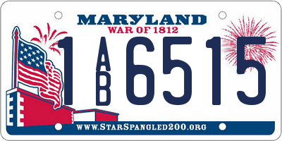 MD license plate 1AB6515