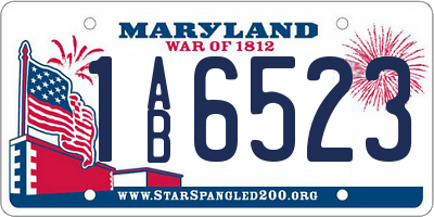 MD license plate 1AB6523