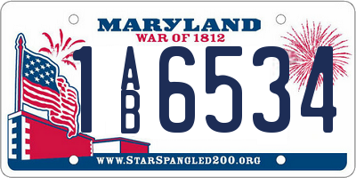 MD license plate 1AB6534