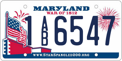 MD license plate 1AB6547