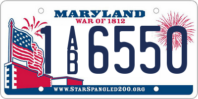 MD license plate 1AB6550
