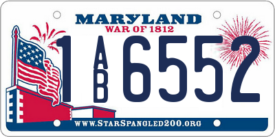 MD license plate 1AB6552