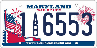 MD license plate 1AB6553