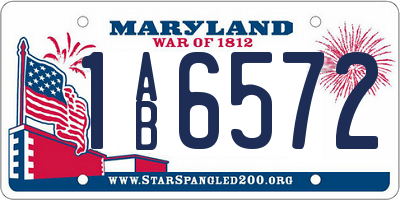 MD license plate 1AB6572