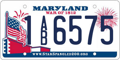 MD license plate 1AB6575