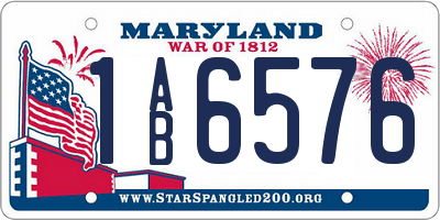 MD license plate 1AB6576