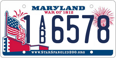 MD license plate 1AB6578