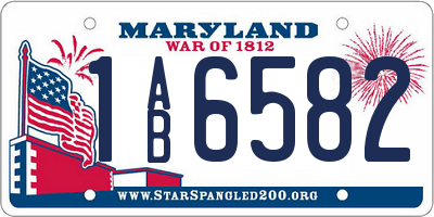 MD license plate 1AB6582