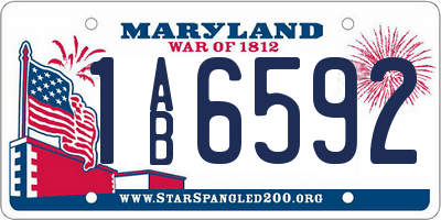 MD license plate 1AB6592