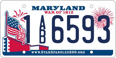 MD license plate 1AB6593