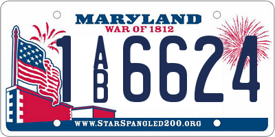MD license plate 1AB6624