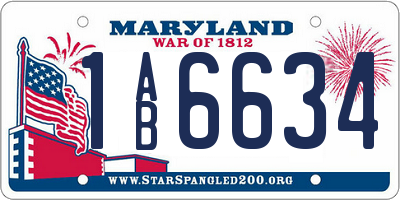 MD license plate 1AB6634