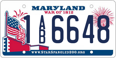 MD license plate 1AB6648